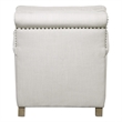 Uttermost Armstead Transitional Wood and Fabric Armchair in White/Brass