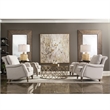 Uttermost Armstead Transitional Wood and Fabric Armchair in White/Brass