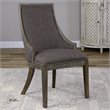 Uttermost Aidrian Transitional Wood and Fabric Accent Chair in Gray