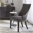 Uttermost Aidrian Transitional Wood and Fabric Accent Chair in Gray
