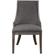 Uttermost Aidrian Transitional Wood and Fabric Accent Chair in Gray