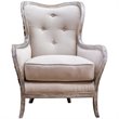 Uttermost Chalina Mahogany Wood and Fabric High Back Armchair in White