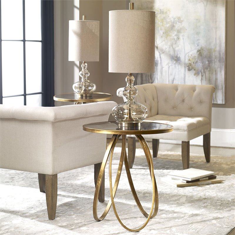 Uttermost Montrez Contemporary Metal Accent Table in Gold Finish