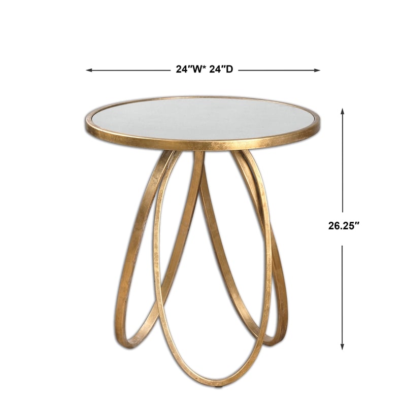 Uttermost Montrez Contemporary Metal Accent Table in Gold Finish