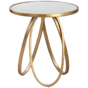 Uttermost Montrez Contemporary Metal Accent Table in Gold Finish