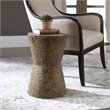 Uttermost Cutler Drum Shaped Contemporary Metal Accent Table in Bronze