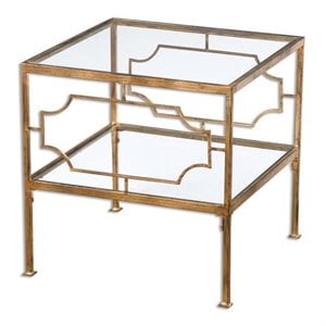 uttermost genell gold cube table