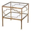 Uttermost Genell Contemporary Metal and Glass Cube Table in Gold/Clear