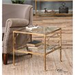 Uttermost Genell Contemporary Metal and Glass Cube Table in Gold/Clear