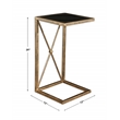 Uttermost Zafina Contemporary Iron and Glass Side Table in Gold/Black