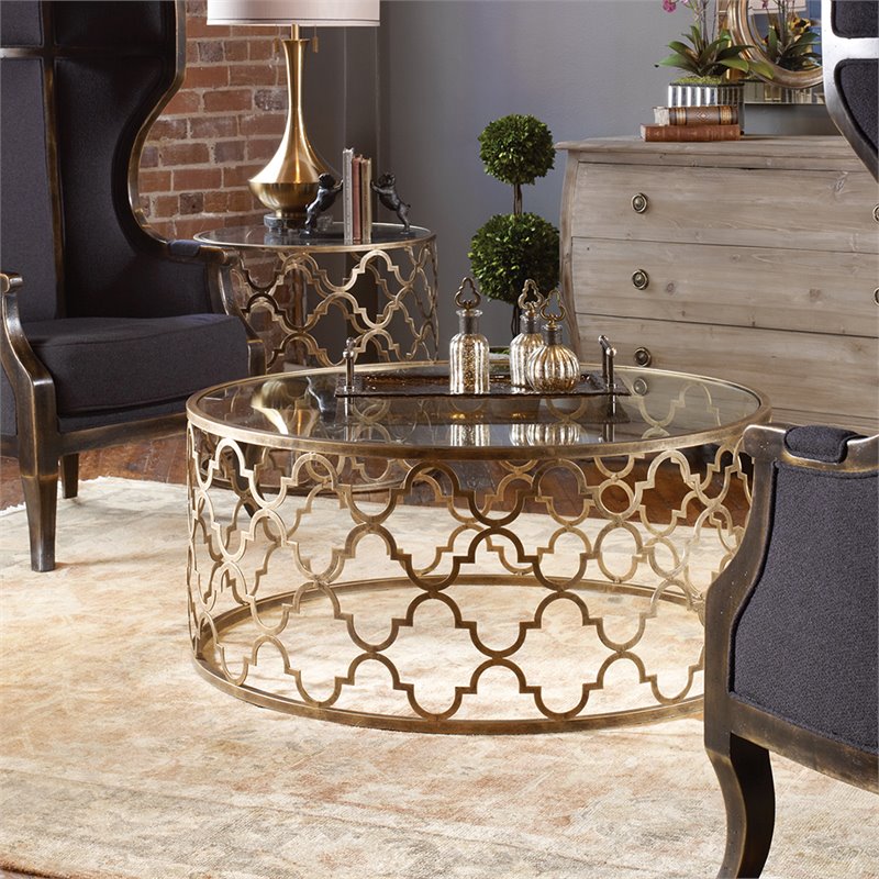 Uttermost Quatrefoil Coffee Table 25015