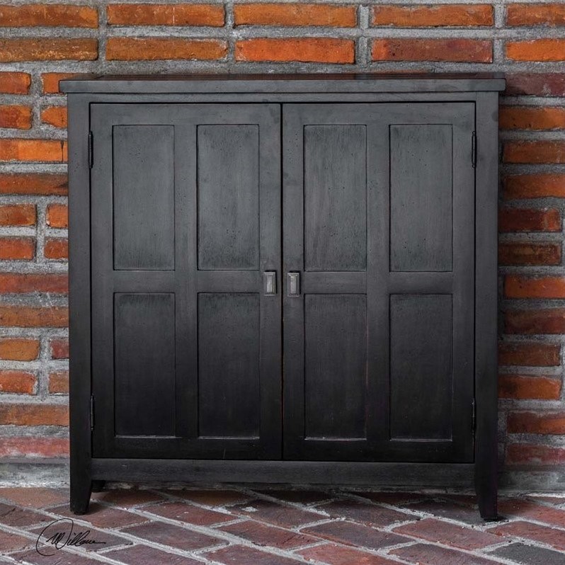 Uttermost Prentice Rubbed Black Console 25730