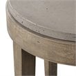 Uttermost Deka Round Contemporary Wood and Concrete Accent Table in Brown