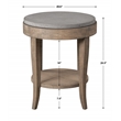 Uttermost Deka Round Contemporary Wood and Concrete Accent Table in Brown