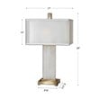Uttermost Athanas Mid-Century Metal and Alabaster Lamp in White/Coffee Bronze