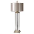 Uttermost Drustan Steel and Glass Table Lamp in Clear/Bronze/Nickel