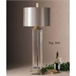 Uttermost Drustan Steel and Glass Table Lamp in Clear/Bronze/Nickel