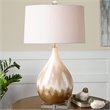 Uttermost Flavian Crystal and Glazed Ceramic Lamp in Beige/Ivory