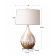 Uttermost Flavian Crystal and Glazed Ceramic Lamp in Beige/Ivory