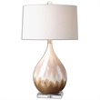 Uttermost Flavian Crystal and Glazed Ceramic Lamp in Beige/Ivory