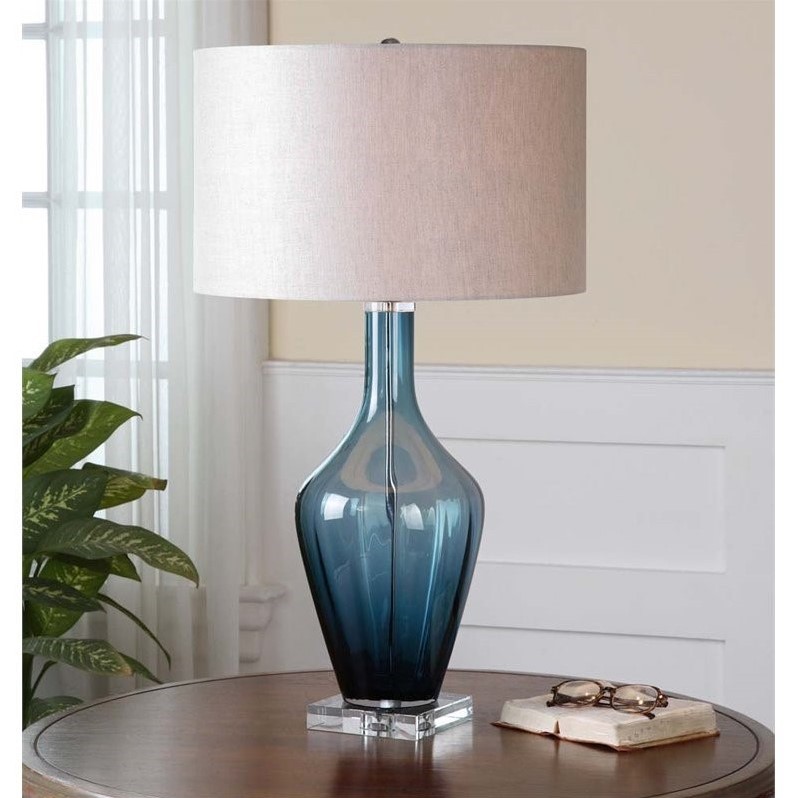 Uttermost Hagano Blue Glass Table Lamp - 26191-1