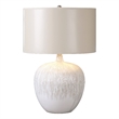 Uttermost Georgios Ceramic Fabric and Paper Textured Ceramic Lamp in Ivory/Tan