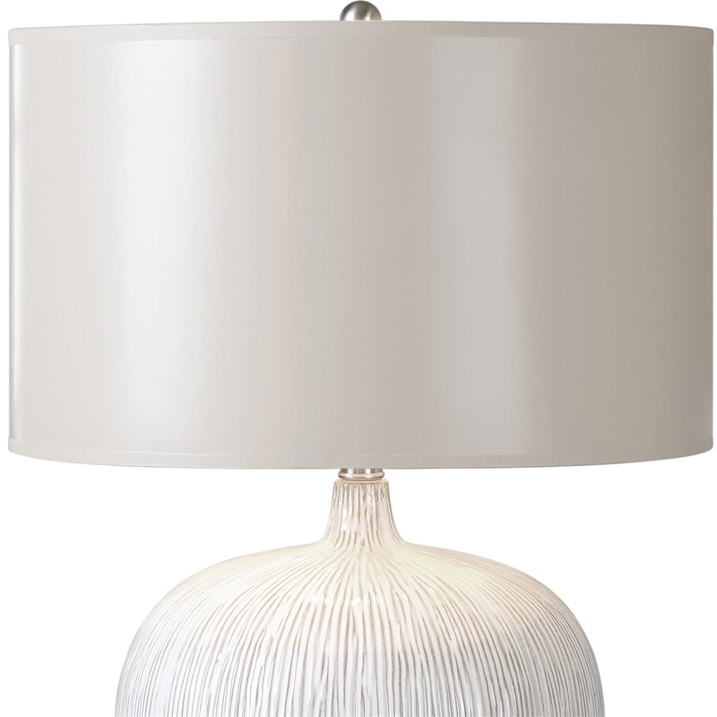 Uttermost Georgios Ceramic Fabric and Paper Textured Ceramic Lamp in Ivory/Tan