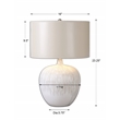 Uttermost Georgios Ceramic Fabric and Paper Textured Ceramic Lamp in Ivory/Tan