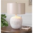 Uttermost Georgios Ceramic Fabric and Paper Textured Ceramic Lamp in Ivory/Tan