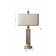 Uttermost Caecilia Metal Fabric and Amber Glass Table Lamp in Ivory