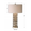 Uttermost Amarey Modern Metal Ring Table Lamp in Silver and Oatmeal