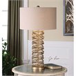 Uttermost Amarey Modern Metal Ring Table Lamp in Silver and Oatmeal