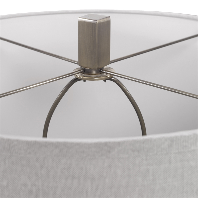 Uttermost Vilminore Metal and Glass Table Lamp in Gray/Brass/Beige