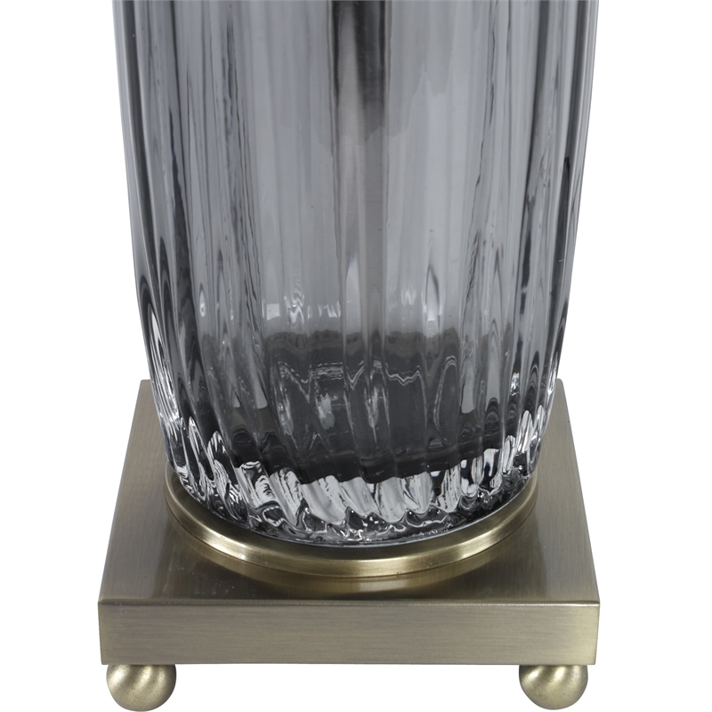 Uttermost Vilminore Metal and Glass Table Lamp in Gray/Brass/Beige