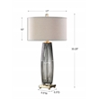 Uttermost Vilminore Metal and Glass Table Lamp in Gray/Brass/Beige