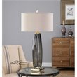 Uttermost Vilminore Metal and Glass Table Lamp in Gray/Brass/Beige