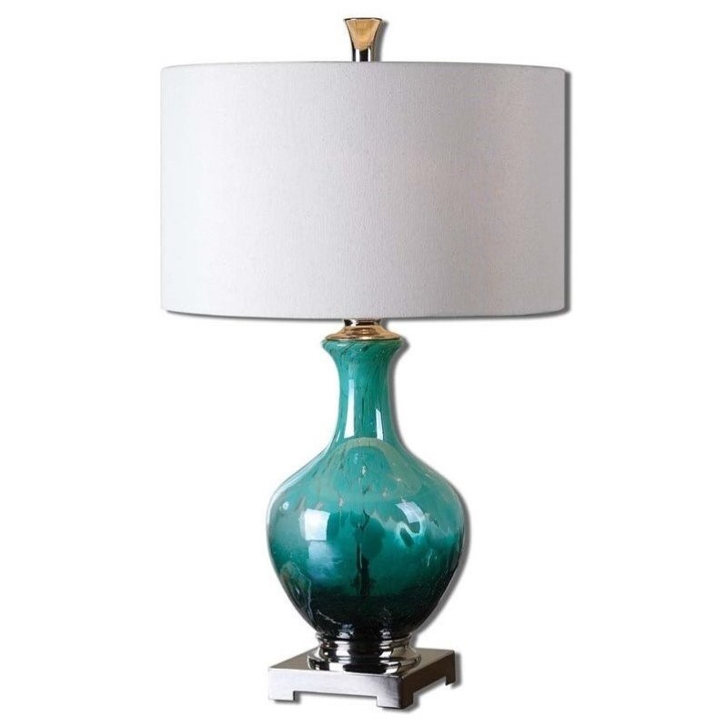 Uttermost Yvonne Green Blue Glass Table, Meena Glass Table Lamp