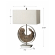 Uttermost Ambler Metal Resin and Fabric Lamp in Nickel/Driftwood/Oatmeal