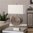 Uttermost Ambler Metal Resin and Fabric Lamp in Nickel/Driftwood/Oatmeal
