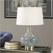 Uttermost Celinda Glass Metal and Fabric Lamp in Blue/Brass/Ivory