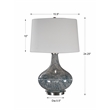 Uttermost Celinda Glass Metal and Fabric Lamp in Blue/Brass/Ivory