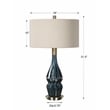 Uttermost Prussian Traditional Ceramic and Metal Lamp in Blue/Brass/Oatmeal