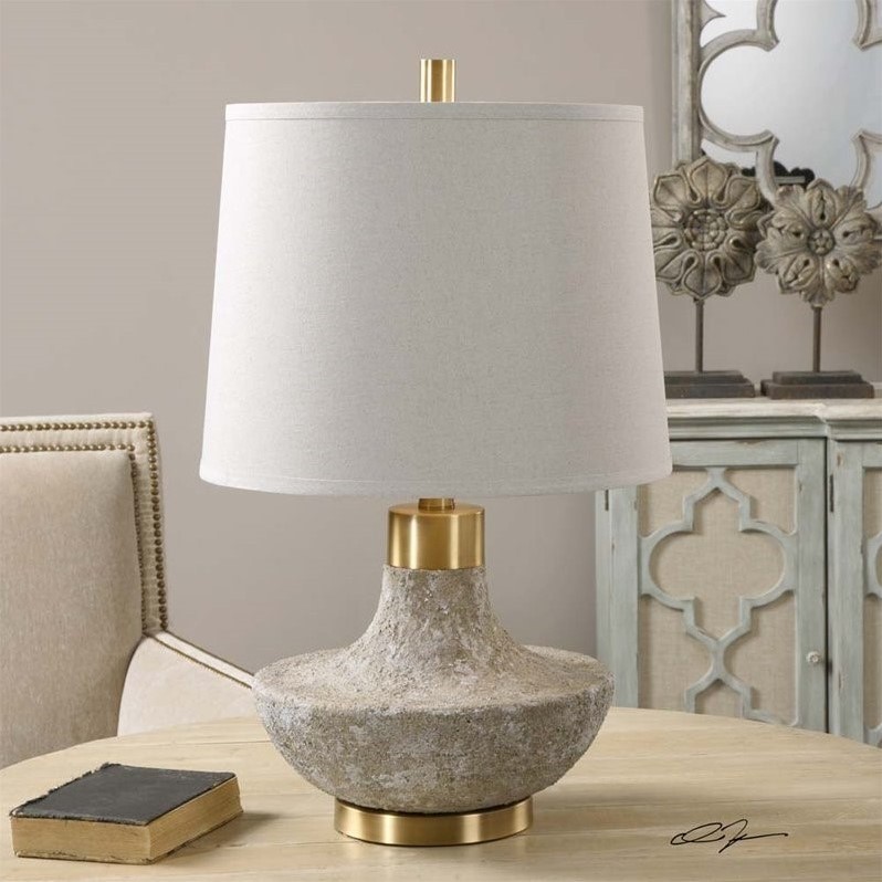 Uttermost Volongo Stone Ivory Lamp 27083 Uttermost Volongo Stone Ivory Lamp