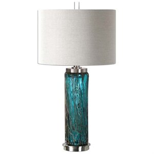 uttermost almanzora blue glass lamp