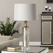 Uttermost Valdieri Contemporary Crystal and Metal Lamp in Bronze/Beige