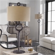 Uttermost Ferro Transitional Cast Iron Table Lamp in Beige/Bronze
