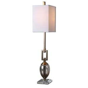 Uttermost Copeland Metal Mercury Glass Crystal Buffet Lamp in Bronze/Off White