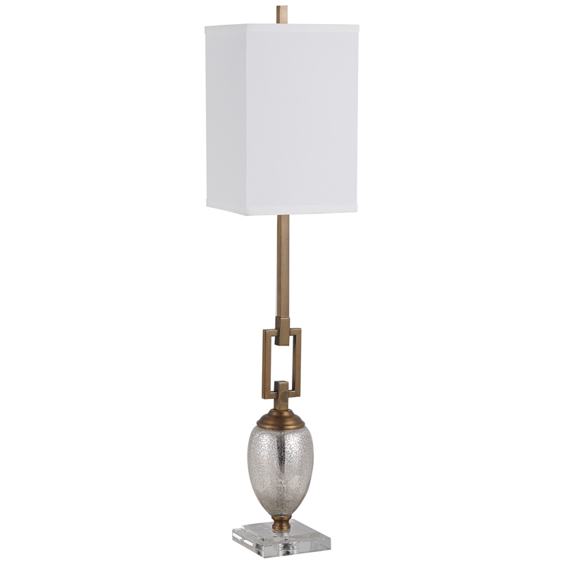 Uttermost Copeland Metal Mercury Glass Crystal Buffet Lamp in Bronze/Off White