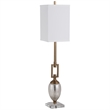 Uttermost Copeland Metal Mercury Glass Crystal Buffet Lamp in Bronze/Off White