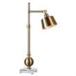 Uttermost Laton Contemporary Metal and Crystal Task Lamp in Brass